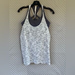 lululemon  SZ 8 Build In Bra Tank Gray And White